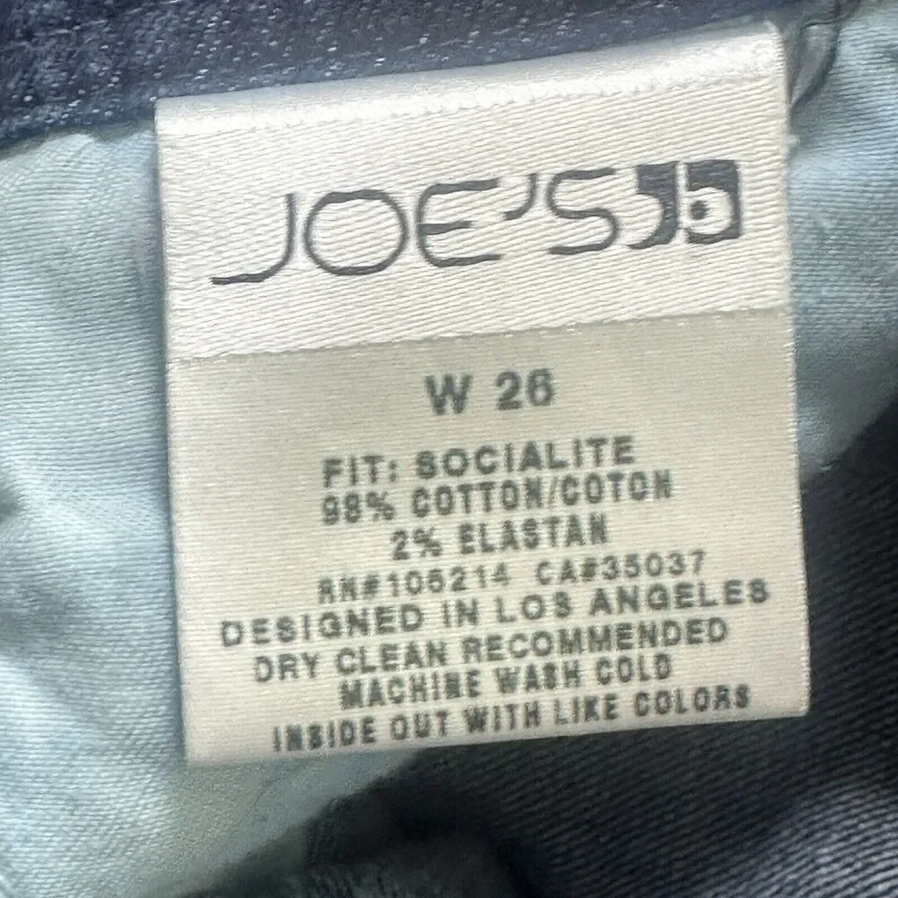 Joe’s Jeans Women’s 26 Blue Socialite Cropped Raw‎ Hem Denim Pants Cowboy